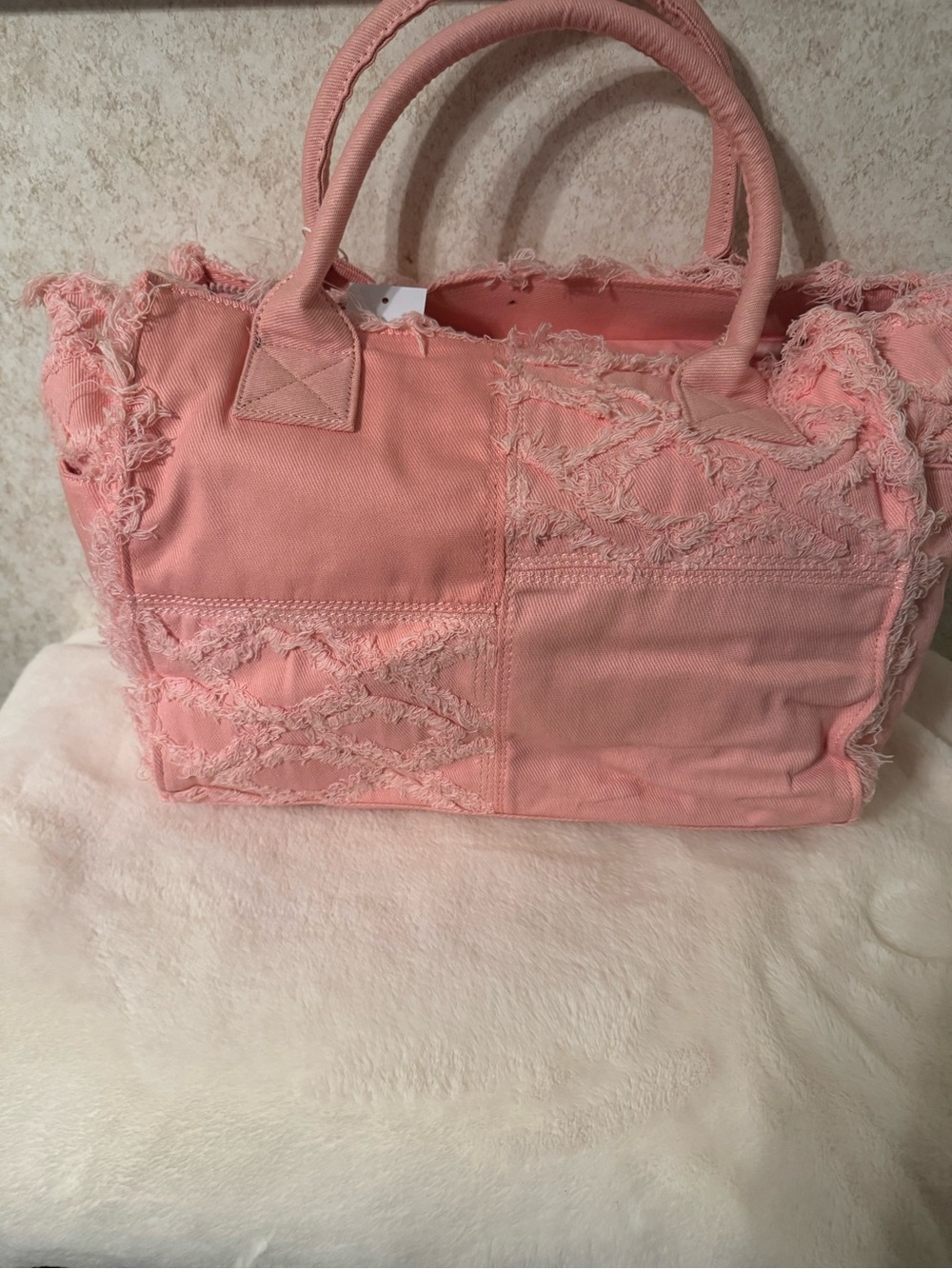 Wildfox Pink Frayed Patchwork Tote - Picture 7 of 7